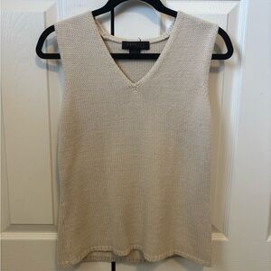 Express Cream V-Neck Sleeveless Knit Sweater Tank Top